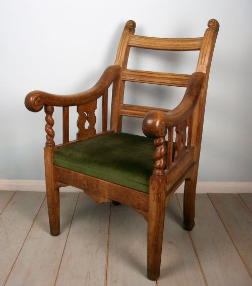 OAK IRISH OPEN ARMCHAIR COUNTRY CHAIR - ADDITIONAL PHOTO 5