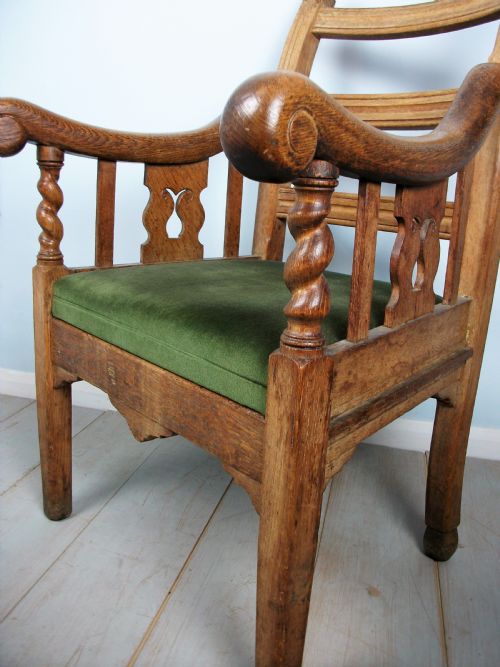 OAK IRISH OPEN ARMCHAIR COUNTRY CHAIR - ADDITIONAL PHOTO 6