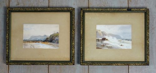 a pair of watercolours by david gould green 1854191718 - CATEGORY: ANTIQUE ART - DATED 1890