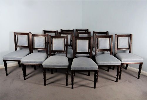 set of 12 maple co london walnut dining chairs - CATEGORY: ANTIQUE CHAIRS - DATED 1850