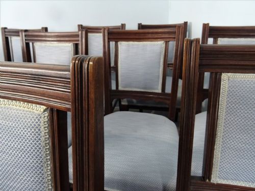 SET OF 12 MAPLE CO LONDON WALNUT DINING CHAIRS - ADDITIONAL PHOTO 14