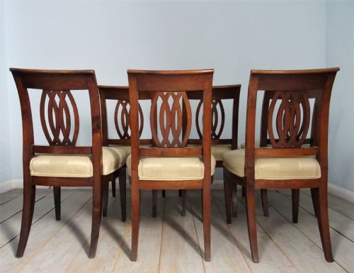 SET OF 6 DIRECTOIRE WALNUT ITALIAN CHAIRS - ADDITIONAL PHOTO 3