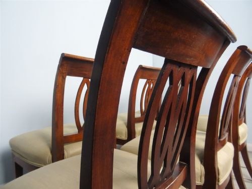 SET OF 6 DIRECTOIRE WALNUT ITALIAN CHAIRS - ADDITIONAL PHOTO 4