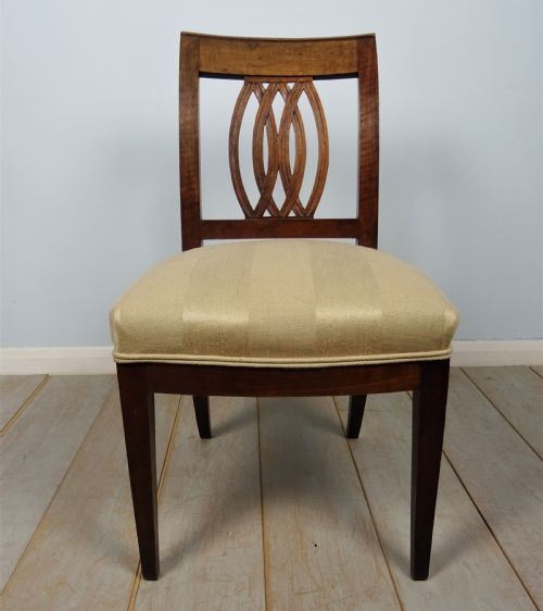 SET OF 6 DIRECTOIRE WALNUT ITALIAN CHAIRS - ADDITIONAL PHOTO 5