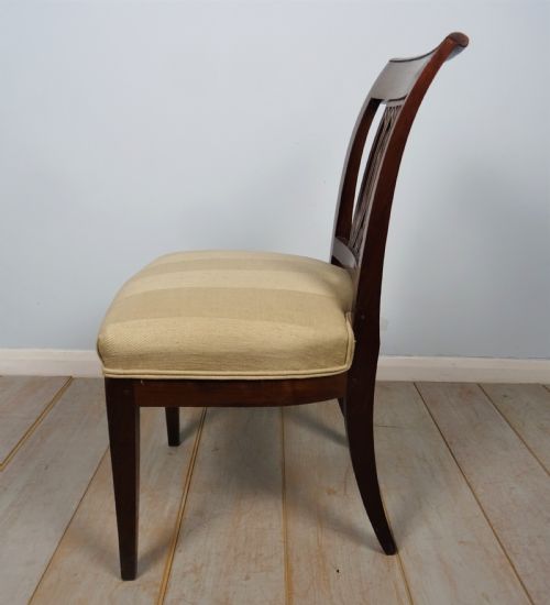 SET OF 6 DIRECTOIRE WALNUT ITALIAN CHAIRS - ADDITIONAL PHOTO 9