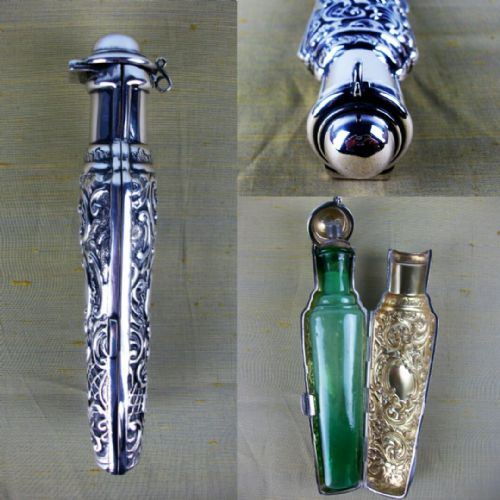 rare victorian silver gilt scentperfume bottle - CATEGORY: ANTIQUE SILVER - DATED VICTORIAN