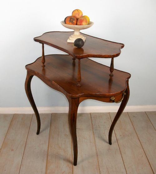 a fine quality serpentine two tier occasional etagere centre table - CATEGORY: ANTIQUE FURNITURE - DATED 1900