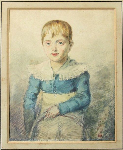 ANTIQUE WATERCOLOUR PORTRAIT OF A CHILD - ADDITIONAL PHOTO 2