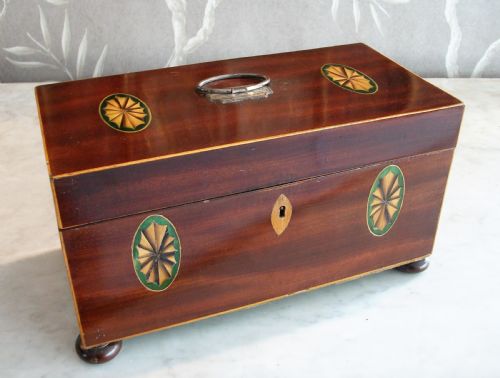 georgian mahogany tea caddychest - CATEGORY: ANTIQUE BOXES - DATED 1800