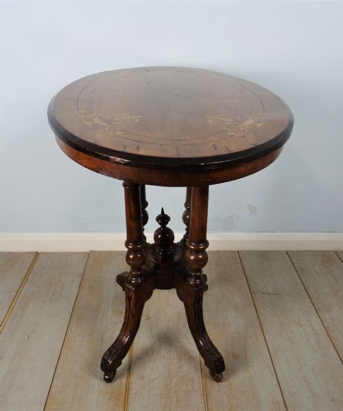 INLAID OVAL WALNUT OCCASIONAL SIDE TABLE - ADDITIONAL PHOTO 8