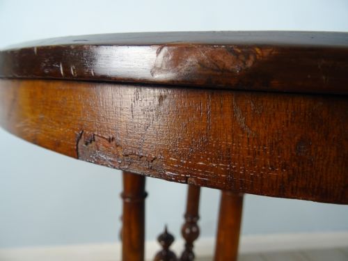 INLAID OVAL WALNUT OCCASIONAL SIDE TABLE - ADDITIONAL PHOTO 14