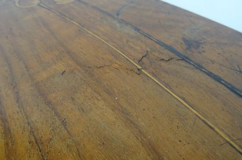 INLAID OVAL WALNUT OCCASIONAL SIDE TABLE - ADDITIONAL PHOTO 15
