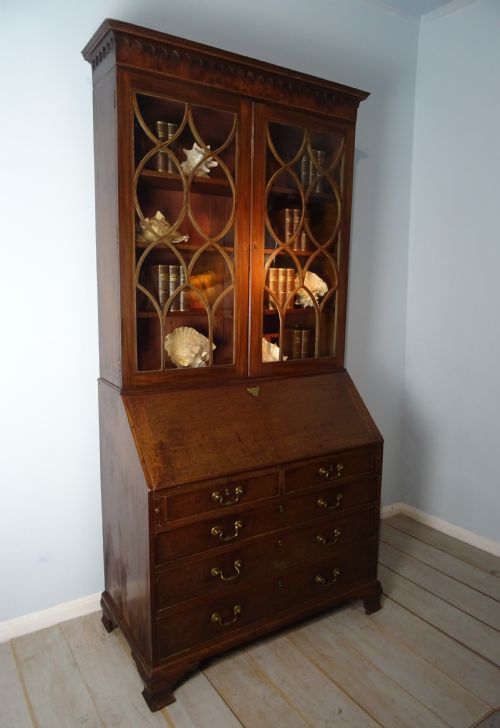 18th century georgian mahogany bureau bookcase - CATEGORY: ANTIQUE BUREAU - DATED 18TH CENTURY
