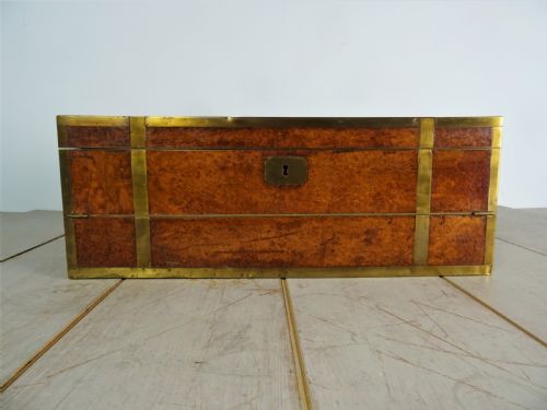 RARE AMBOYNA MILITARY GEORGIAN CAMPAIGN TRIPLE WRITING SLOPE - ADDITIONAL PHOTO 2