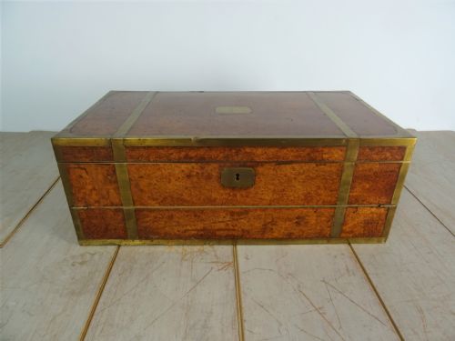 RARE AMBOYNA MILITARY GEORGIAN CAMPAIGN TRIPLE WRITING SLOPE - ADDITIONAL PHOTO 3