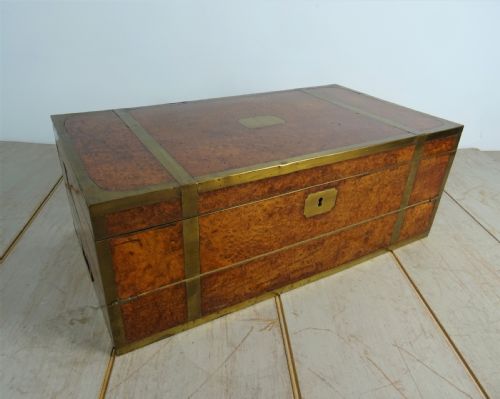 RARE AMBOYNA MILITARY GEORGIAN CAMPAIGN TRIPLE WRITING SLOPE - ADDITIONAL PHOTO 4