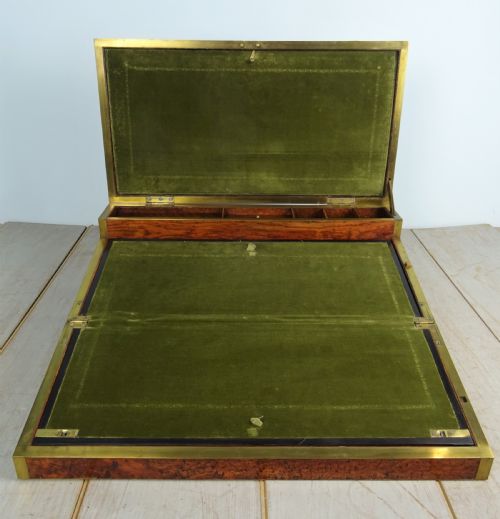 RARE AMBOYNA MILITARY GEORGIAN CAMPAIGN TRIPLE WRITING SLOPE - ADDITIONAL PHOTO 14