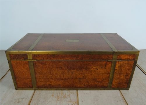 RARE AMBOYNA MILITARY GEORGIAN CAMPAIGN TRIPLE WRITING SLOPE - ADDITIONAL PHOTO 20