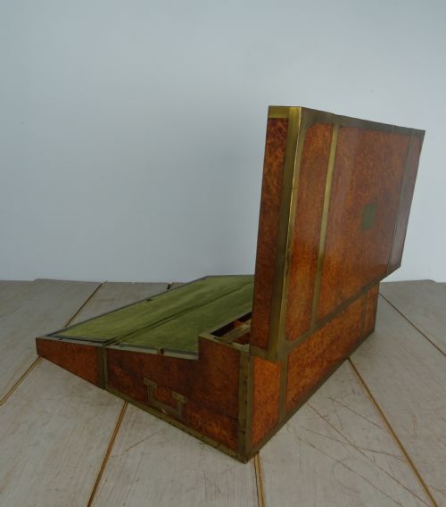 RARE AMBOYNA MILITARY GEORGIAN CAMPAIGN TRIPLE WRITING SLOPE - ADDITIONAL PHOTO 26