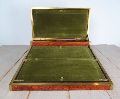 RARE AMBOYNA MILITARY GEORGIAN CAMPAIGN TRIPLE WRITING SLOPE - ADDITIONAL PHOTO 28