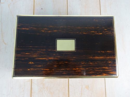 VICTORIAN CAMPAIGN BRASS BOUND COROMANDEL WRITING SLOPE - ADDITIONAL PHOTO 4
