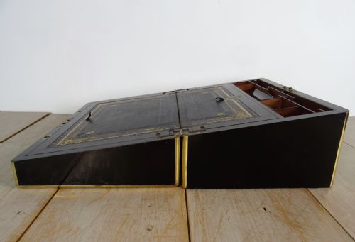 VICTORIAN CAMPAIGN BRASS BOUND COROMANDEL WRITING SLOPE - ADDITIONAL PHOTO 15