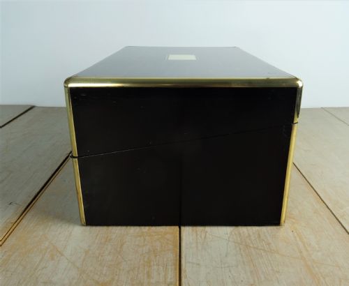 VICTORIAN CAMPAIGN BRASS BOUND COROMANDEL WRITING SLOPE - ADDITIONAL PHOTO 18