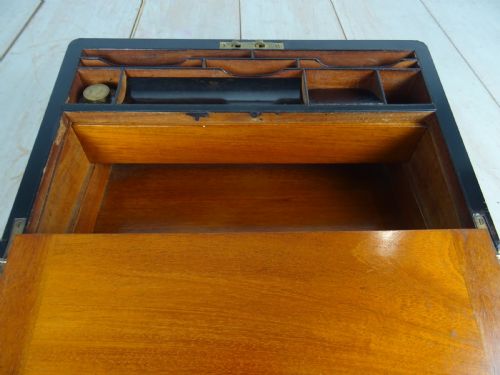 VICTORIAN CAMPAIGN BRASS BOUND COROMANDEL WRITING SLOPE - ADDITIONAL PHOTO 22