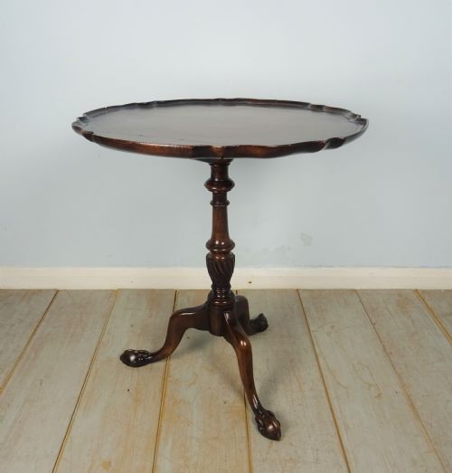 19TH CENTURY MAHOGANY PIE CRUST TILT TOP TRIPOD OCCASIONAL TABLE - ADDITIONAL PHOTO 11