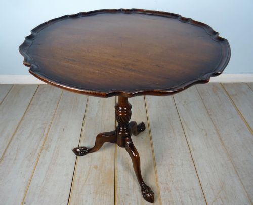 19TH CENTURY MAHOGANY PIE CRUST TILT TOP TRIPOD OCCASIONAL TABLE - ADDITIONAL PHOTO 12