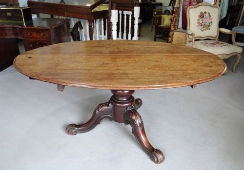 19TH C WALNUT OVAL DINING TABLE - ADDITIONAL PHOTO 5