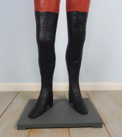 RARE LIFE SIZE ANTIQUE SHOP DISPLAY PAINTED PAPIER MACHE MANNEQUIN - ADDITIONAL PHOTO 7