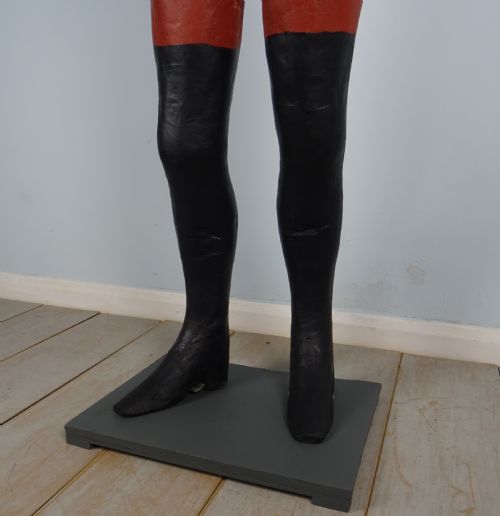 RARE LIFE SIZE ANTIQUE SHOP DISPLAY PAINTED PAPIER MACHE MANNEQUIN - ADDITIONAL PHOTO 9