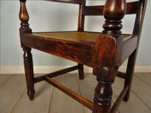 LATE C18TH MAHOGANY AND FRUITWOOD COUNTRY HOUSE OPEN ARMCHAIR - ADDITIONAL PHOTO 10