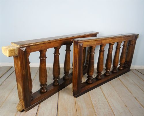 PAIR OF ITALIAN WALNUT BALUSTER RAILS - ADDITIONAL PHOTO 7