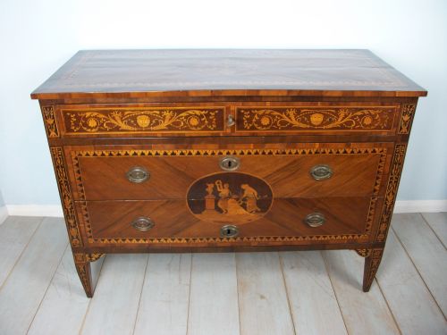 ANTIQUE ITALIAN NEOCLASSICAL COMMODE IN THE MANNER OF MAGGIOLINI - ADDITIONAL PHOTO 4