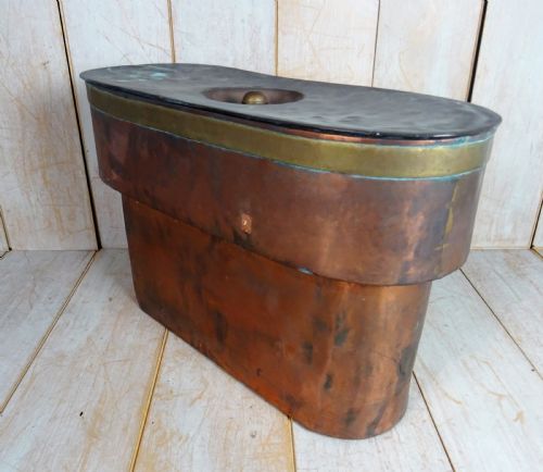 ANTIQUE 19TH CENTURY ITALIAN COPPER STEAMER POT WITH LID - ADDITIONAL PHOTO 1