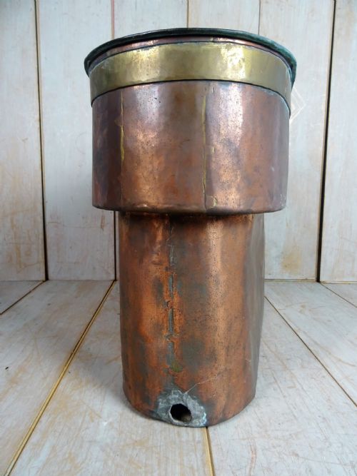 ANTIQUE 19TH CENTURY ITALIAN COPPER STEAMER POT WITH LID - ADDITIONAL PHOTO 3