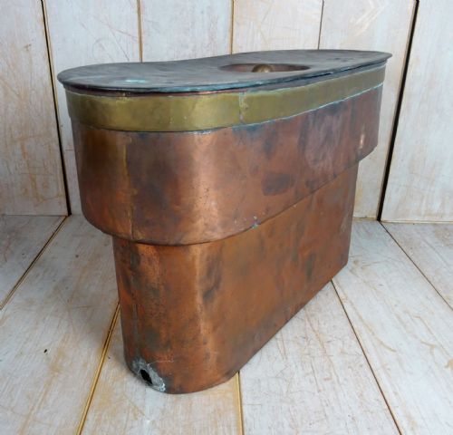 ANTIQUE 19TH CENTURY ITALIAN COPPER STEAMER POT WITH LID - ADDITIONAL PHOTO 4