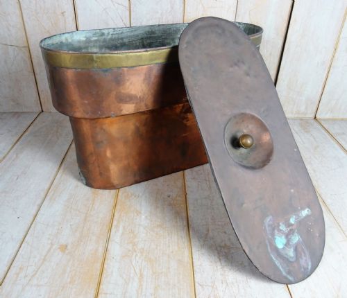 ANTIQUE 19TH CENTURY ITALIAN COPPER STEAMER POT WITH LID - ADDITIONAL PHOTO 6