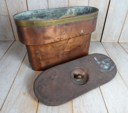 ANTIQUE 19TH CENTURY ITALIAN COPPER STEAMER POT WITH LID - ADDITIONAL PHOTO 7