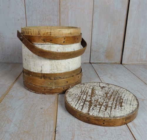 ANTIQUE PAINTED FLOURSUGAR BUCKET - ADDITIONAL PHOTO 2