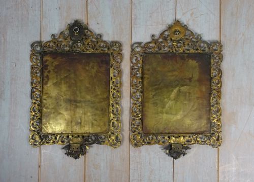 PAIR OF VICTORIAN BRASS WALL MIRRORS - ADDITIONAL PHOTO 5