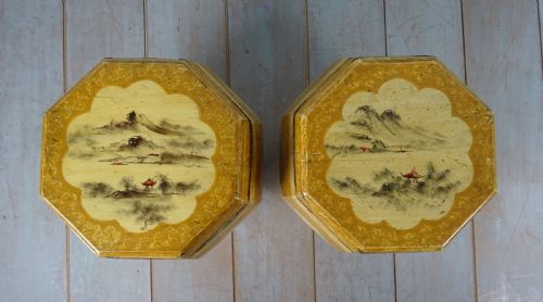 ANTIQUE CHINESE PAINTED BARREL SEATS - ADDITIONAL PHOTO 2