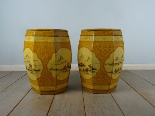 ANTIQUE CHINESE PAINTED BARREL SEATS - ADDITIONAL PHOTO 6