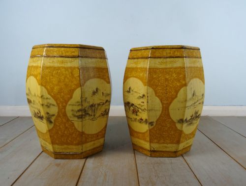 ANTIQUE CHINESE PAINTED BARREL SEATS - ADDITIONAL PHOTO 9