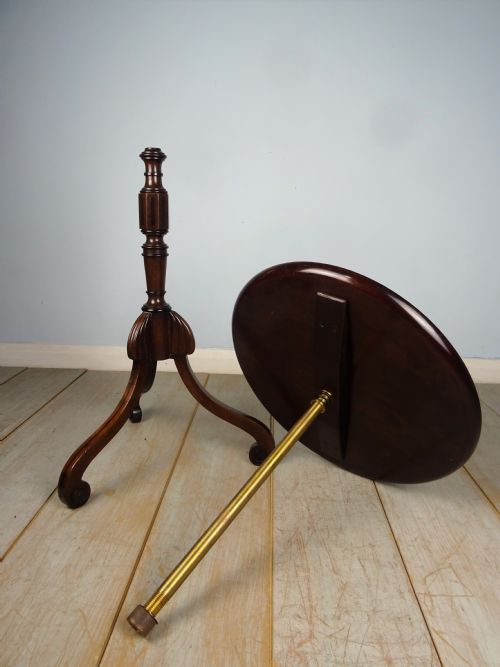 CAMPAIGN MAHOGANY REVOLVING TRIPOD WINE OCCASIONAL TABLE - ADDITIONAL PHOTO 1