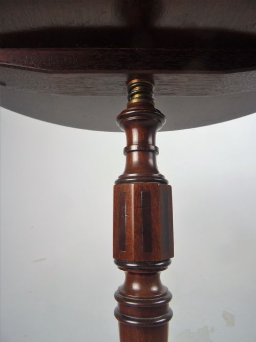 CAMPAIGN MAHOGANY REVOLVING TRIPOD WINE OCCASIONAL TABLE - ADDITIONAL PHOTO 10