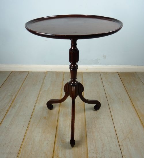 CAMPAIGN MAHOGANY REVOLVING TRIPOD WINE OCCASIONAL TABLE - ADDITIONAL PHOTO 3