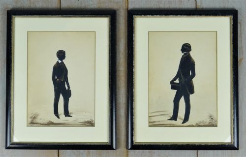 PAIR OF 19TH C PORTRAIT SILHOUETTES OF TWO YOUNG MEN BY FRITH - ADDITIONAL PHOTO 4